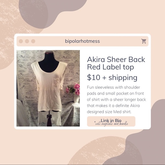 LAST CHANCE White sleeveless Akira red label sz M top - Picture 1 of 3